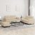 3-dijelni set sofa s jastucima krem od mikrovlakana