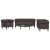 3-dijelni set sofa tamnosmeđi od tkanine
