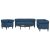 3-dijelni set sofa plavi od tkanine
