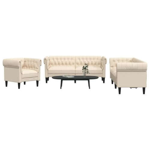 3-dijelni set sofa krem od mikrovlakana