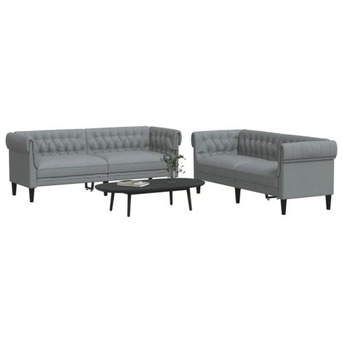 2-dijelni set sofa svjetlosivi od tkanine