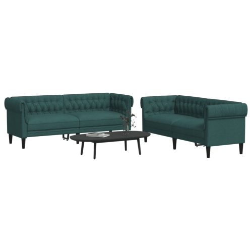 2-dijelni set sofa tamnozeleni od tkanine