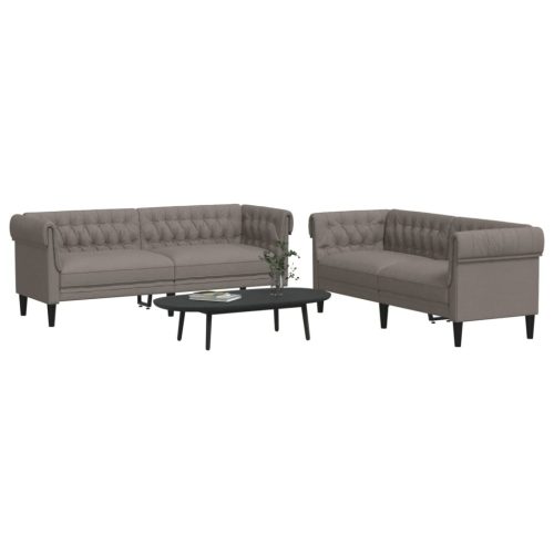 2-dijelni set sofa smeđesivi od tkanine