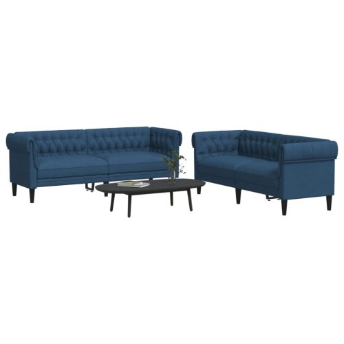 2-dijelni set sofa plavi od tkanine