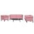 3-dijelni set sofa ružičasti baršunasti