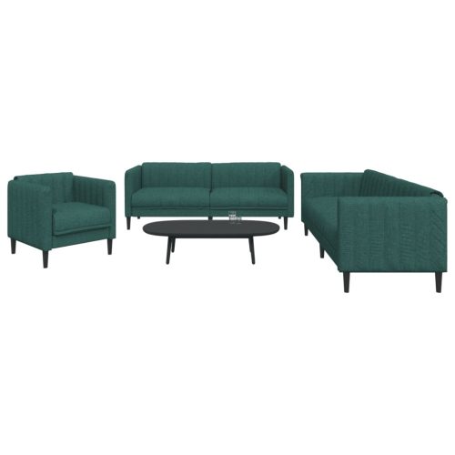 3-dijelni set sofa tamnozeleni od tkanine