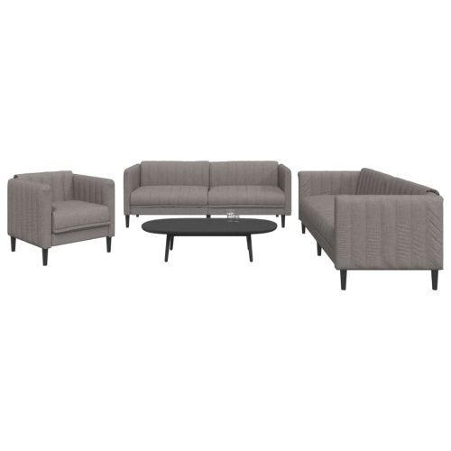 3-dijelni set sofa smeđesivi od tkanine