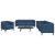 3-dijelni set sofa plavi od tkanine