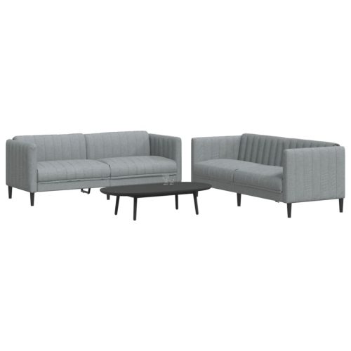 2-dijelni set sofa svjetlosivi od tkanine