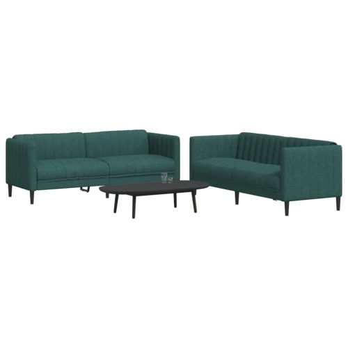 2-dijelni set sofa tamnozeleni od tkanine