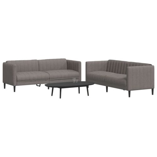 2-dijelni set sofa smeđesivi od tkanine