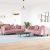 2-dijelni set sofa s jastucima ružičasti baršunasti