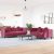 2-dijelni set sofa s jastucima crvena boja vina baršunasti