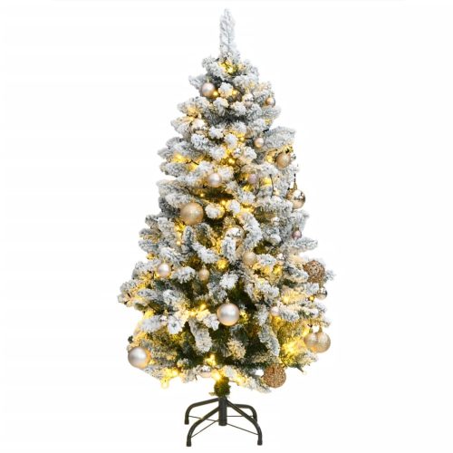 Umjetno božićno drvce 150 LED sa šarkama i kuglicama 120 cm