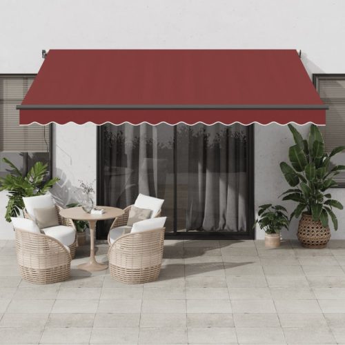 Tenda na automatsko uvlačenje s LED svjetlima bordo 400x350 cm