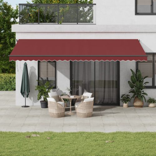 Tenda na automatsko uvlačenje s LED svjetlima bordo 600x350 cm