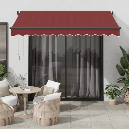 Tenda na ručno uvlačenje s LED svjetlima bordo 300 x 250 cm