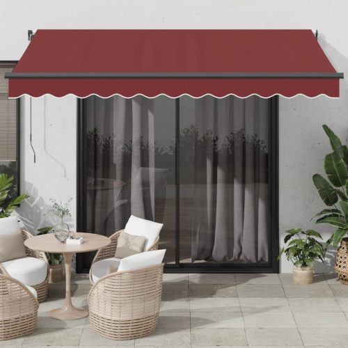 Tenda na ručno uvlačenje s LEDs bordo 350 x 250 cm