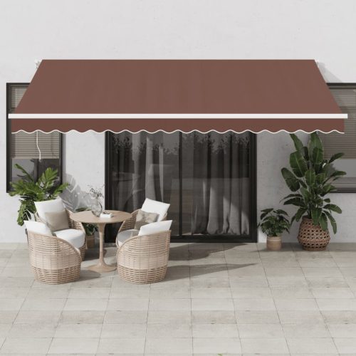 Tenda na ručno uvlačenje s LED smeđa 450 x 350 cm