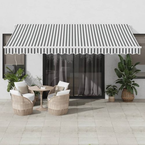 Tenda na automatsko uvlačenje antracit i bijela 450 x 350 cm