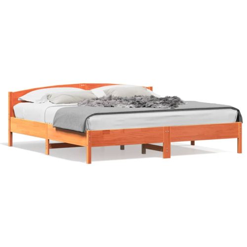 Okvir kreveta s uzglavljem voštano smeđi 180x200 cm od borovine