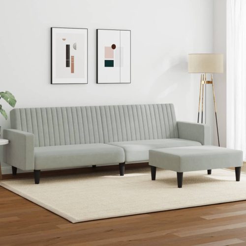 2-dijelni set sofa svjetlosivi baršunasti