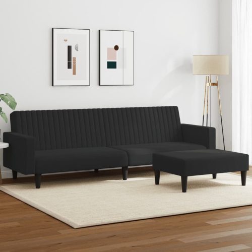 2-dijelni set sofa crni baršunasti