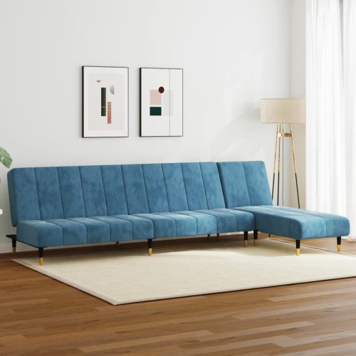 2-dijelni set sofa plavi baršunasti