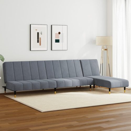 2-dijelni set sofa tamnosivi baršunasti