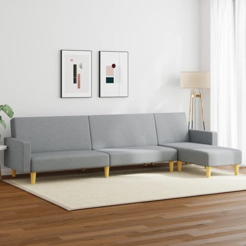 2-dijelni set sofa svjetlosivi od tkanine