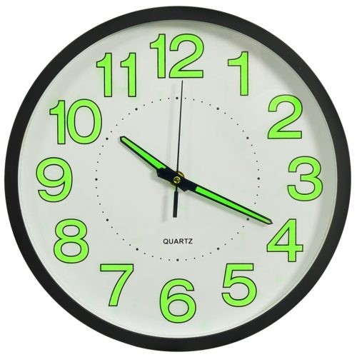 325166  Luminous Wall Clock Black 30 cm