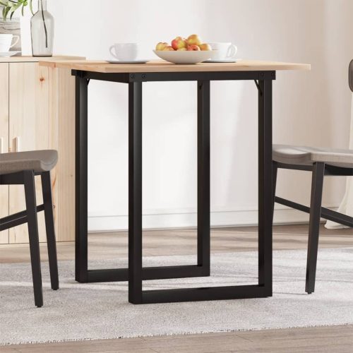 Blagovaonski stol O-oblika 60x60x75 cm od borovine i čelik