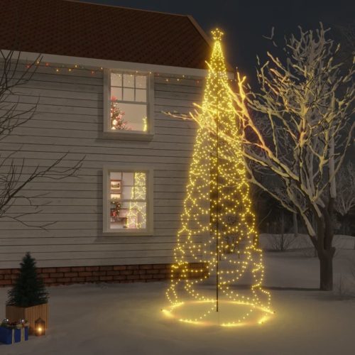 Božićno drvce s metalnim stupom 1400 LED tople bijele 5 m