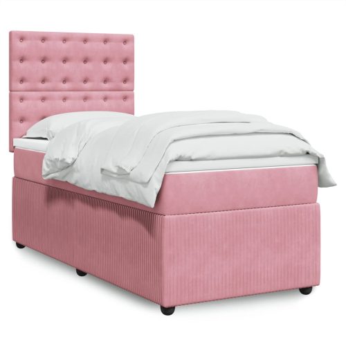Box spring krevet s madracem ružičasti 80 x 200 cm baršunasti