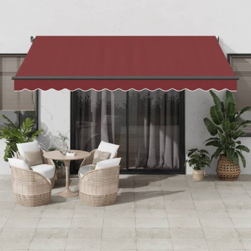 Tenda na ručno uvlačenje s LED svjetlima bordo 400 x 300 cm