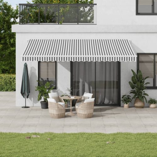 Tenda na automatsko uvlačenje antracit i bijela 500x300 cm