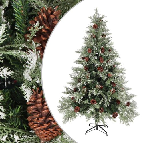 Božićno drvce sa šiškama zeleno-bijelo 150 cm PVC i PE