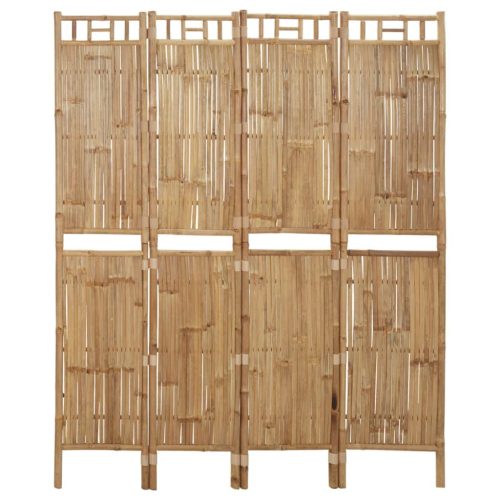 Sobna pregrada s 4 panela od bambusa 160 x 180 cm