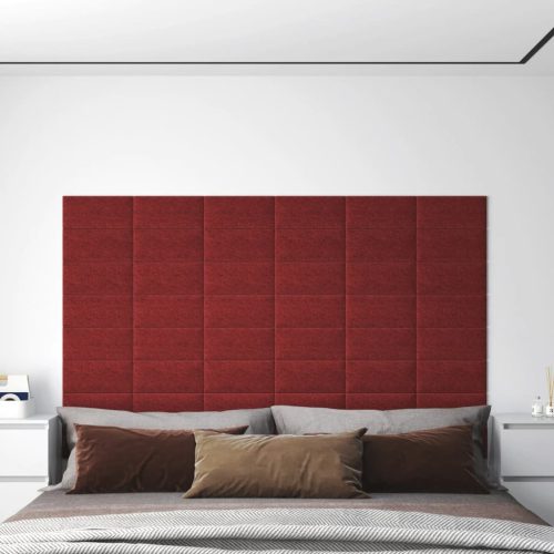 Zidne ploče od tkanine 12 kom boja vina 30 x 15 cm 0,54 m²