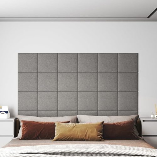 Zidne ploče od tkanine 12 kom svjetlosive 30 x 30 cm 1,08 m²