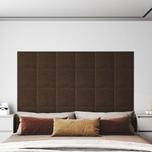 Zidne ploče od tkanine 12 kom smeđe 30 x 30 cm 1,08 m²