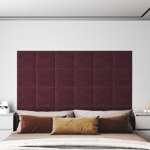 Zidne ploče od tkanine 12 kom ljubičaste 30 x 30 cm 1,08 m²