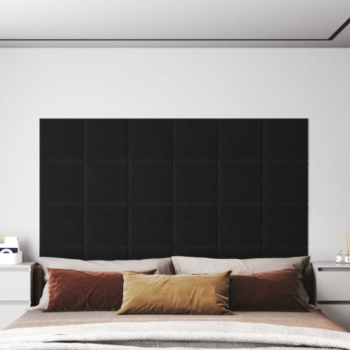 Zidne ploče od tkanine 12 kom crne 30 x 30 cm 1,08 m²