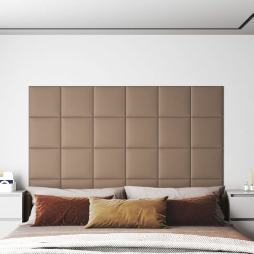 Zidne ploče od umjetne kože 12 kom cappuccino 30x30 cm 1,08 m²