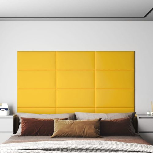 Zidne ploče 12 kom žute 60x30 cm baršunaste 2,16 m²
