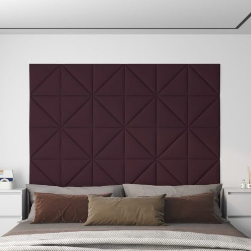 Zidne ploče od tkanine 12 kom ljubičaste 30x30 cm 0,54 m²