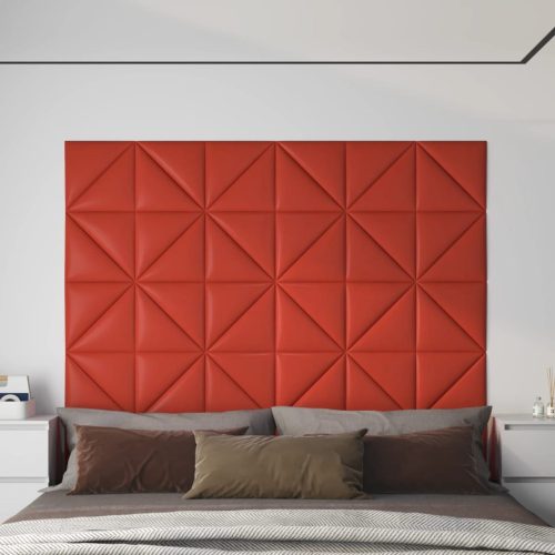 Zidne ploče od umjetne kože 12 kom crvene 30 x 30 cm 0,54 m²