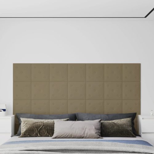 Zidne ploče od umjetne kože 12 kom cappuccino 30x30 cm 1,08 m²