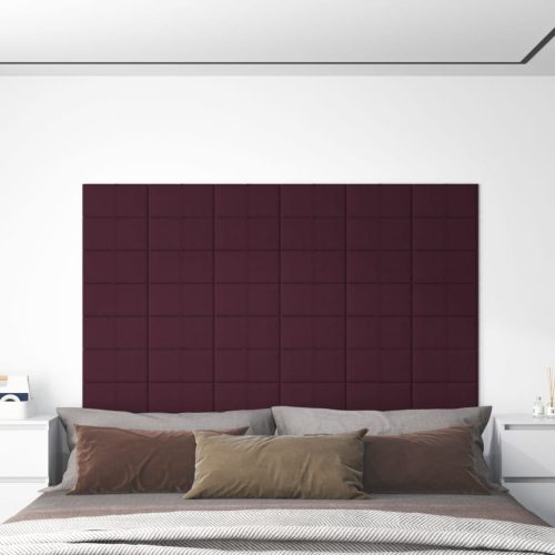 Zidne ploče od tkanine 12 kom ljubičaste 30 x 15 cm 0,54 m²