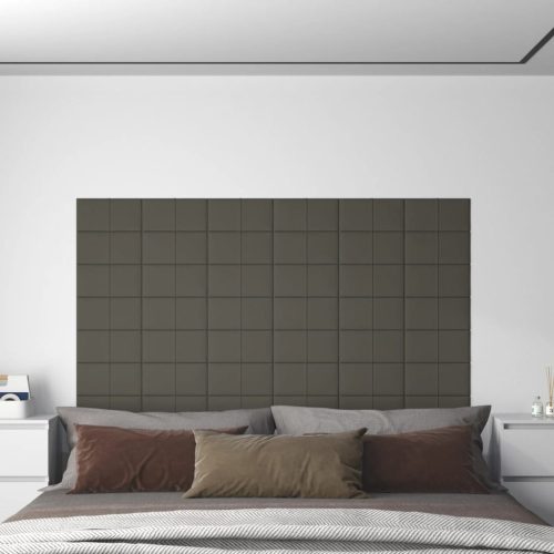 Zidne ploče 12 kom tamnosive 30 x 15 cm baršunaste 0,54 m²